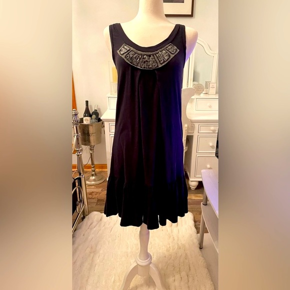 Rebecca Taylor beaded dress! Floaty, comfy w/ glamorous metal-beading details - Picture 6 of 11